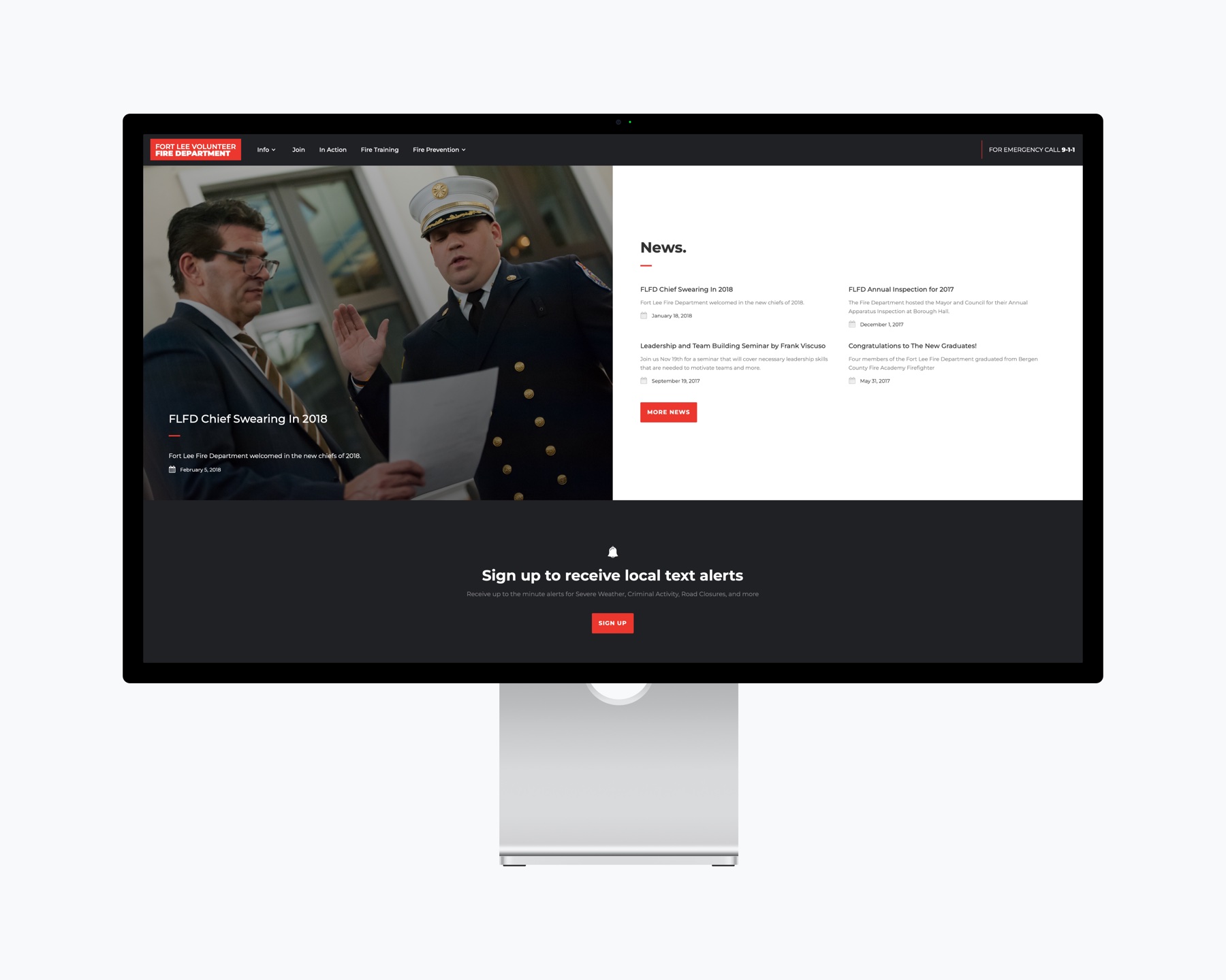 Fort Lee Fire Department responsive website